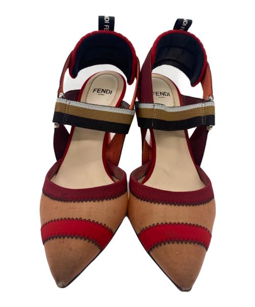 FENDI（フェンディ）FENDI (フェンディ) メッシュスリングバックシューズ レッド サイズ:35の古着・服飾アイテム