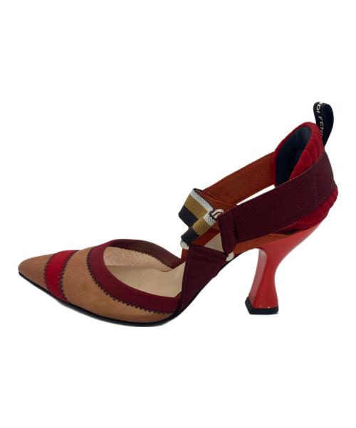 FENDI（フェンディ）FENDI (フェンディ) メッシュスリングバックシューズ レッド サイズ:35の古着・服飾アイテム