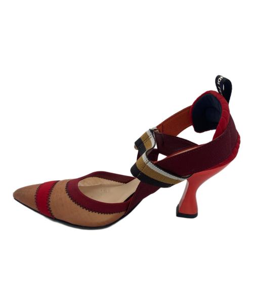 FENDI（フェンディ）FENDI (フェンディ) メッシュスリングバックシューズ レッド サイズ:35の古着・服飾アイテム