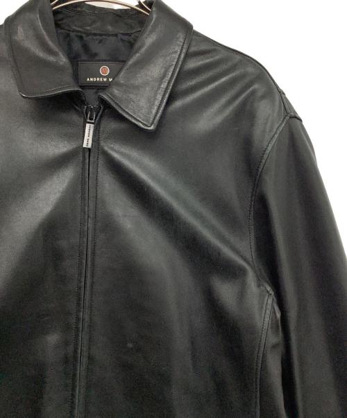 ANDREW MARC（アンデュリューマーク）ANDREW MARC (アンデュリューマーク) レザージャケット ブラック サイズ:Lの古着・服飾アイテム