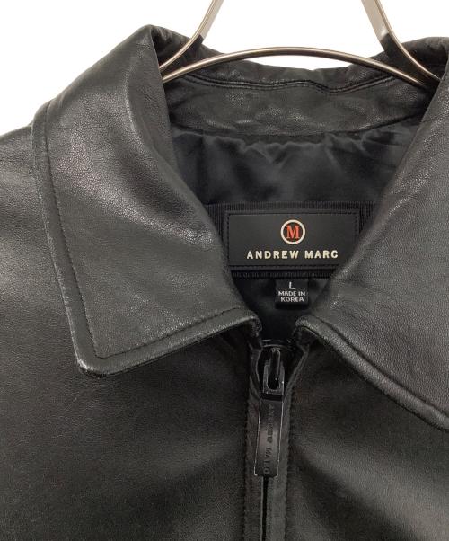 ANDREW MARC（アンデュリューマーク）ANDREW MARC (アンデュリューマーク) レザージャケット ブラック サイズ:Lの古着・服飾アイテム