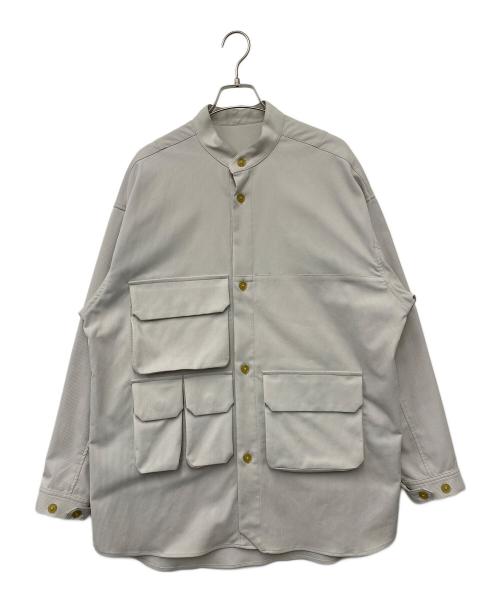 A + TOKYO（エープラス トウキョウ）A + TOKYO (エープラス トウキョウ) ノーカラートッパージャケット ライトグレー サイズ:Ｍの古着・服飾アイテム