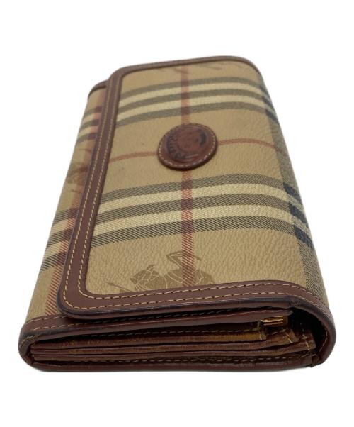 Burberry's（バーバリー）Burberry's (バーバリーズ) 2つ折り長財布 ベージュ×ブラウン サイズ:表記無しの古着・服飾アイテム