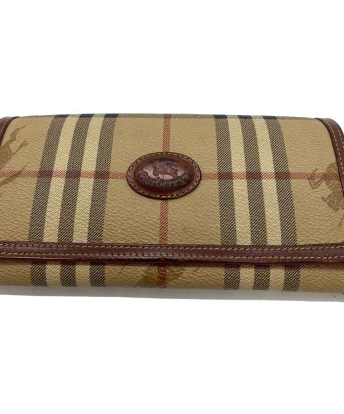 Burberry's（バーバリー）Burberry's (バーバリーズ) 2つ折り長財布 ベージュ×ブラウン サイズ:表記無しの古着・服飾アイテム