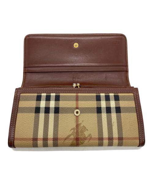 Burberry's（バーバリー）Burberry's (バーバリーズ) 2つ折り長財布 ベージュ×ブラウン サイズ:表記無しの古着・服飾アイテム