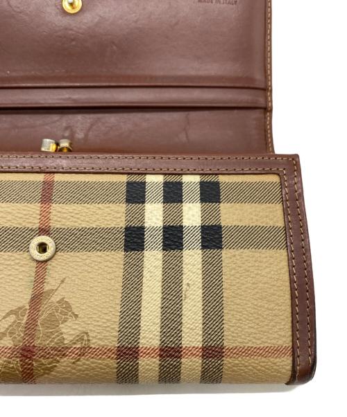 Burberry's（バーバリー）Burberry's (バーバリーズ) 2つ折り長財布 ベージュ×ブラウン サイズ:表記無しの古着・服飾アイテム