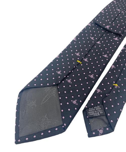 Vivienne Westwood（ヴィヴィアンウエストウッド）Vivienne Westwood (ヴィヴィアンウエストウッド) ネクタイ ブラック×パープル サイズ:不明の古着・服飾アイテム
