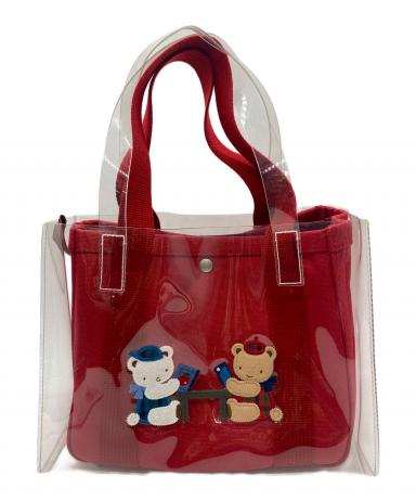 【Pear】ファミリア×エジュー　クリアビニールバッグ　赤 中古・古着通販】familiar (ファミリア) ajew (エジュー) クリアトート