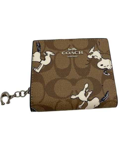 COACH（コーチ）COACH (コーチ) PEANUTS (ピーナッツ) 2つ折り財布 ブラウン サイズ:表記無しの古着・服飾アイテム