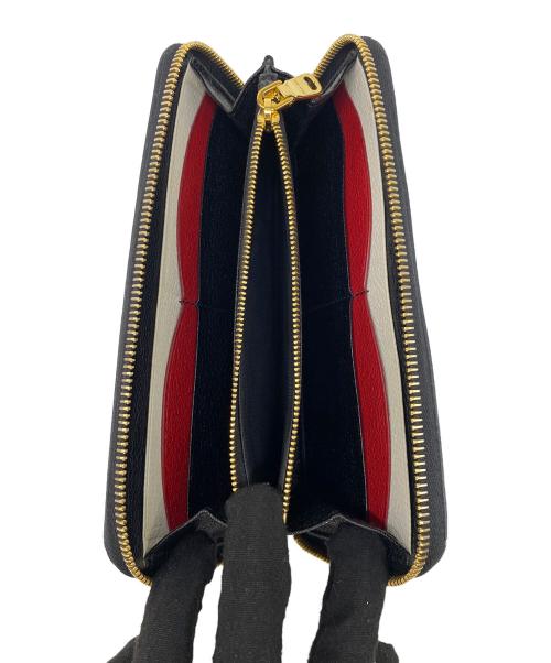 MIU MIU（ミュウミュウ）MIU MIU (ミュウミュウ) ラウンドファスナー財布 ブラックの古着・服飾アイテム