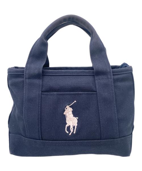 POLO RALPH LAUREN（ポロ・ラルフローレン）POLO RALPH LAUREN (ポロ・ラルフローレン) ミニトートバッグ ネイビーの古着・服飾アイテム