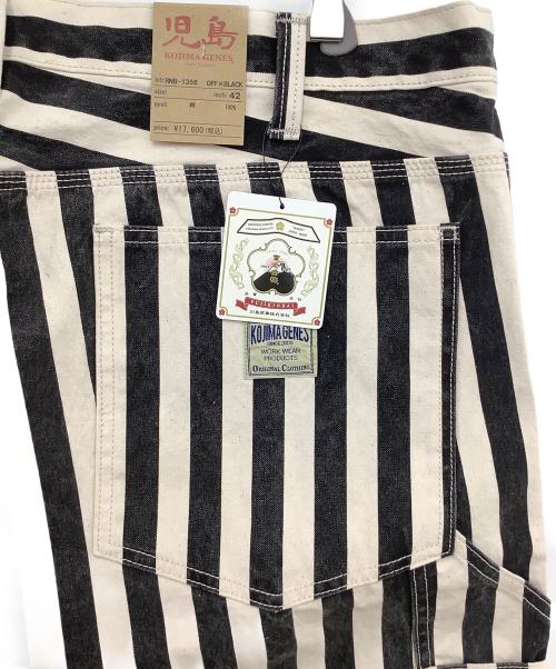 児島ジーンズ（コジマジーンズ）児島ジーンズ (コジマジーンズ) ペインターパンツ ブラック×アイボリー サイズ:42 未使用品の古着・服飾アイテム