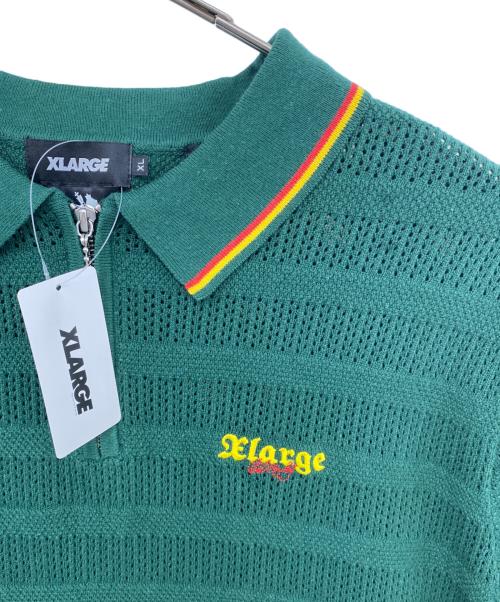 X-LARGE（エクストララージ）X-LARGE (エクストララージ) BOB MARLEY (ボブ・マーリィ) メッシュニットポロシャツ グリーン サイズ:XL 未使用品の古着・服飾アイテム