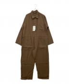 Adam et Ropeアダム エ ロペ）の古着「リネンミックスオールインワン」｜ブラウン