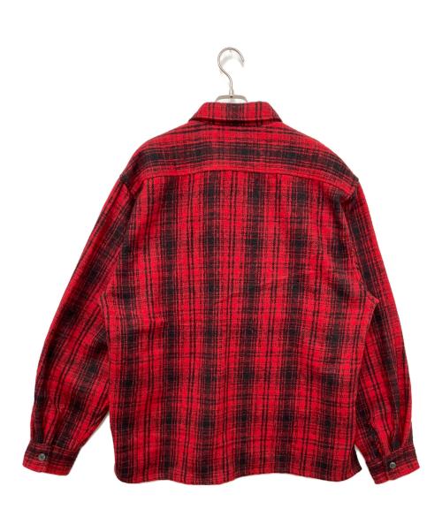 HIDE AND SEEK（ハイドアンドシーク）HIDE AND SEEK (ハイドアンドシーク) シャツジャケット レッド×ブラック サイズ:SIZE XLの古着・服飾アイテム