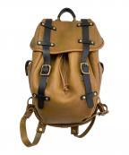 Herzヘルツ）の古着「半かぶせの二本ベルトリュック」｜キャメル×ブラック