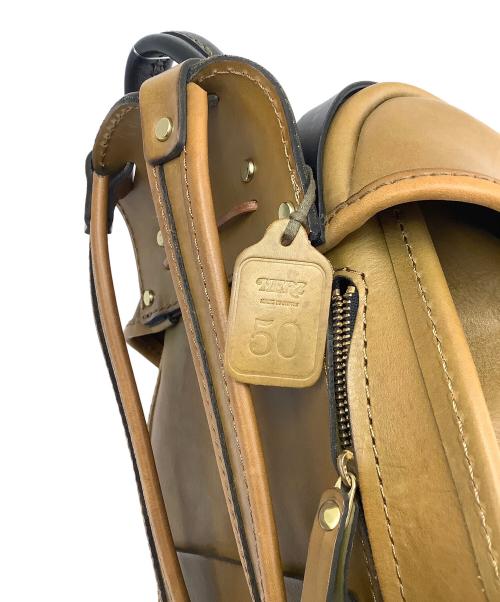 Herz（ヘルツ）Herz (ヘルツ) 半かぶせの二本ベルトリュック キャメル×ブラックの古着・服飾アイテム