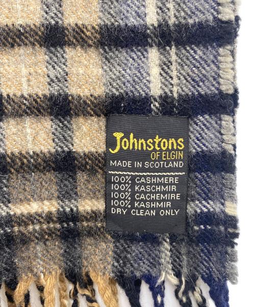 JOHNSTONS（ジョンストンズ）JOHNSTONS (ジョンストンズ) マフラー ネイビーの古着・服飾アイテム