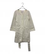 ADOREアドーア）の古着「ノーカラートレンチコート」｜アイボリー