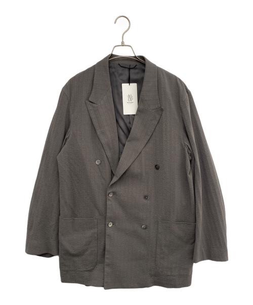 BATONER（バトナ―）BATONER (バトナ―) RANDOM SEERSUCKER DOUBLE BREASTED JACKET グレー サイズ:3 未使用品の古着・服飾アイテム