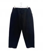 COMOLIコモリ）の古着「モールスキン ドローストリングパンツ」｜ブラック