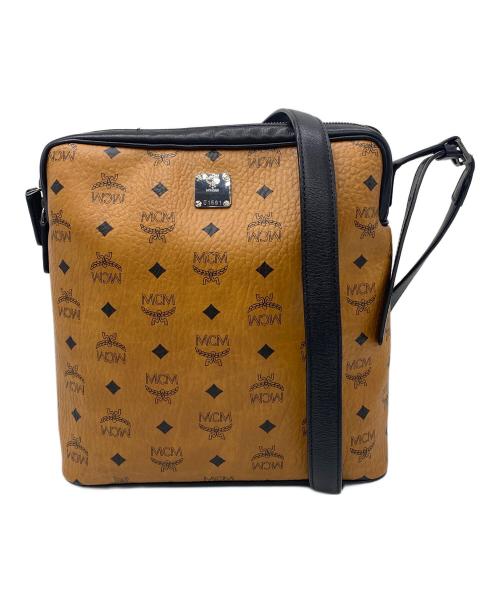MCM（エムシーエム）MCM (エムシーエム) スクエアショルダーバッグ ブラウン×ブラックの古着・服飾アイテム