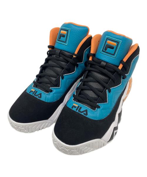 FILA（フィラ）FILA (フィラ) ハイカットスニーカー ブラック×ブルー×オレンジ サイズ:27.5㎝の古着・服飾アイテム