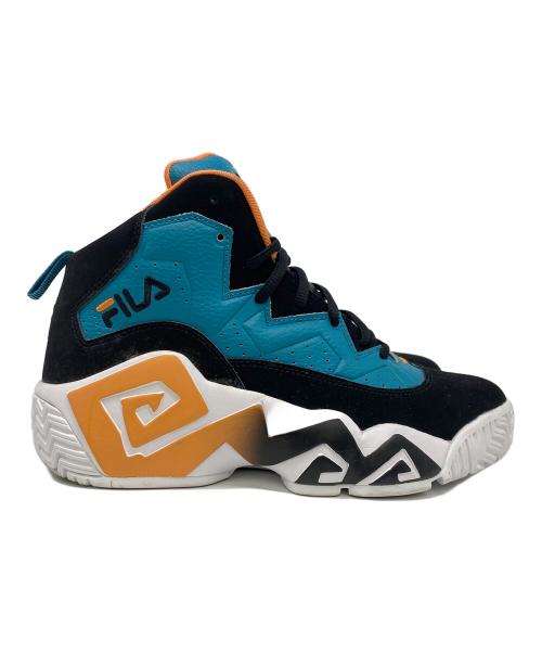 FILA（フィラ）FILA (フィラ) ハイカットスニーカー ブラック×ブルー×オレンジ サイズ:27.5㎝の古着・服飾アイテム