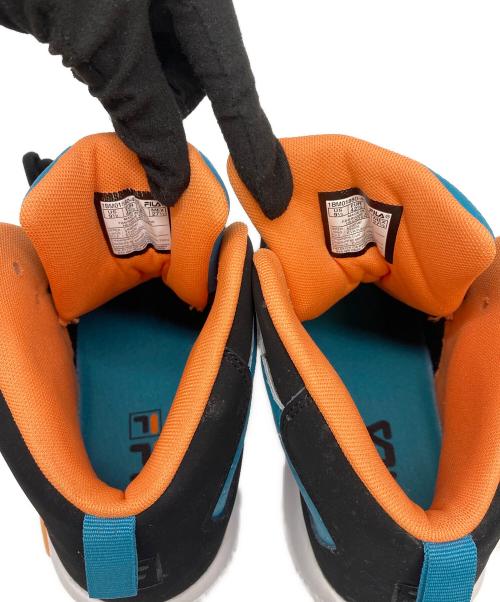 FILA（フィラ）FILA (フィラ) ハイカットスニーカー ブラック×ブルー×オレンジ サイズ:27.5㎝の古着・服飾アイテム
