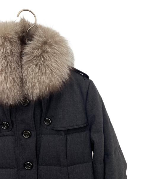 BURBERRY LONDON（バーバリーロンドン）BURBERRY LONDON (バーバリーロンドン) フォックスファー付ダウンコート グレー サイズ:42の古着・服飾アイテム