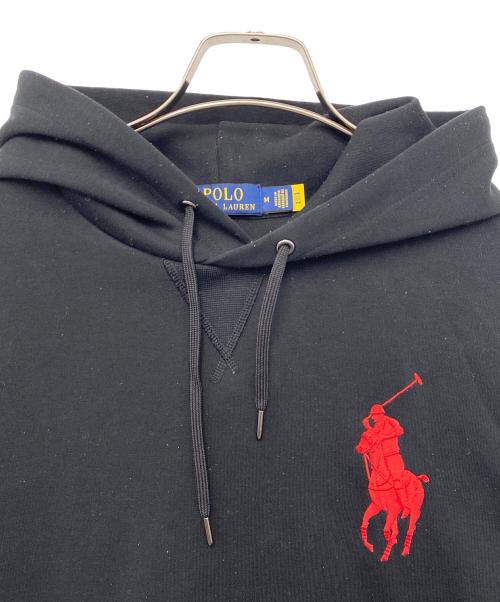 POLO RALPH LAUREN（ポロ・ラルフローレン）POLO RALPH LAUREN (ポロ・ラルフローレン) ロゴ刺繍プルオーバーパーカー ブラック サイズ:Ｍの古着・服飾アイテム