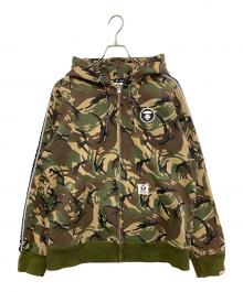 Aape BY A BATHING APE（エーエイプ バイ アベイシングエイプ）の古着「ジップパーカー」｜ブラウン×グリーン