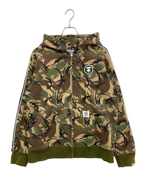 Aape BY A BATHING APE（エーエイプ バイ アベイシングエイプ）Aape BY A BATHING APE (エーエイプ バイ アベイシングエイプ) ジップパーカー ブラウン×グリーン サイズ:XLの古着・服飾アイテム