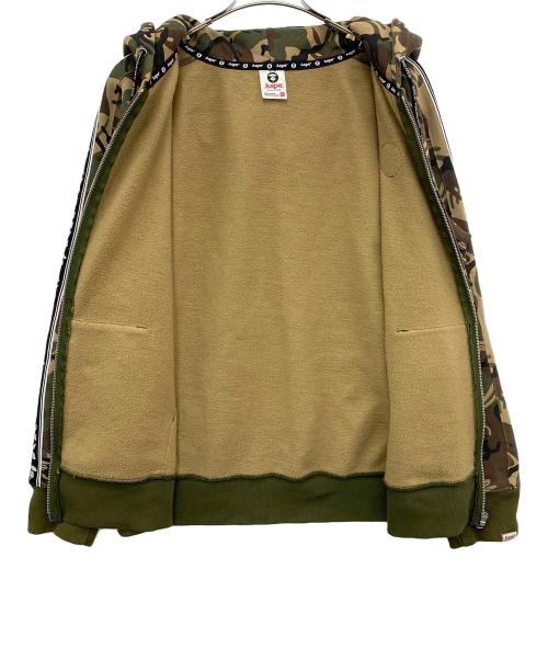 Aape BY A BATHING APE（エーエイプ バイ アベイシングエイプ）Aape BY A BATHING APE (エーエイプ バイ アベイシングエイプ) ジップパーカー ブラウン×グリーン サイズ:XLの古着・服飾アイテム