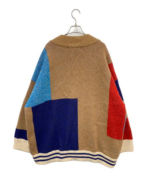 TRUNKPROJECT（トランクプロジェクト）TRUNKPROJECT (トランクプロジェクト) 厚手カーディガン ブラウン×ブルー×レッド サイズ:FREEの古着・服飾アイテム