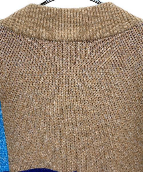 TRUNKPROJECT（トランクプロジェクト）TRUNKPROJECT (トランクプロジェクト) 厚手カーディガン ブラウン×ブルー×レッド サイズ:FREEの古着・服飾アイテム