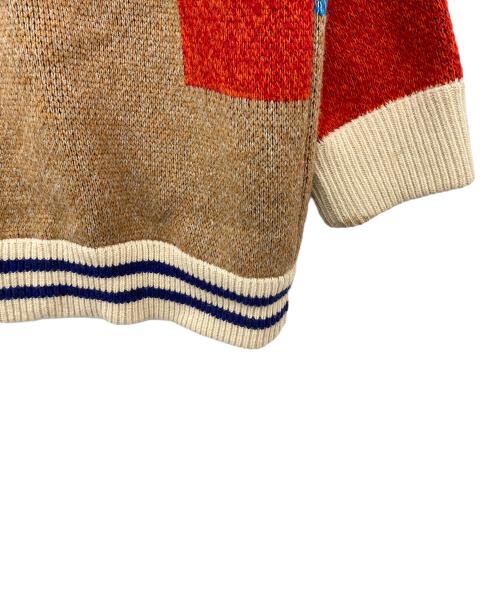 TRUNKPROJECT（トランクプロジェクト）TRUNKPROJECT (トランクプロジェクト) 厚手カーディガン ブラウン×ブルー×レッド サイズ:FREEの古着・服飾アイテム