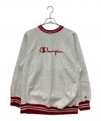 Championチャンピオン）の古着「リバースウィーブスウェット」｜グレー×レッド