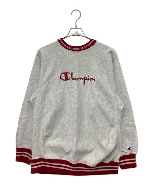 Champion（チャンピオン）Champion (チャンピオン) リバースウィーブスウェット グレー×レッド サイズ:XLの古着・服飾アイテム