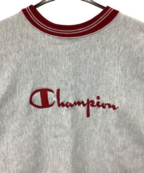Champion（チャンピオン）Champion (チャンピオン) リバースウィーブスウェット グレー×レッド サイズ:XLの古着・服飾アイテム