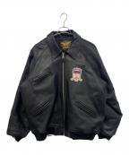 AVIREXアヴィレックス）の古着「レザージャケット」｜ブラック