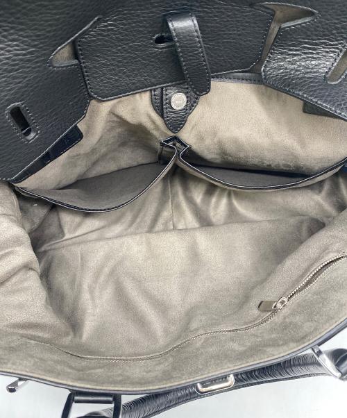 PELLE MORBIDA（ペッレモルビダ）PELLE MORBIDA (ペッレモルビダ) フラップボストンバッグ ブラックの古着・服飾アイテム