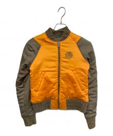 DIESEL（ディーゼル）の古着「リバーシブルボンバージャケット」｜カーキ×オレンジ