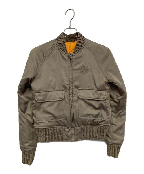 DIESEL（ディーゼル）DIESEL (ディーゼル) リバーシブルボンバージャケット カーキ×オレンジ サイズ:Sの古着・服飾アイテム
