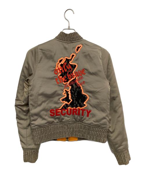 DIESEL（ディーゼル）DIESEL (ディーゼル) リバーシブルボンバージャケット カーキ×オレンジ サイズ:Sの古着・服飾アイテム