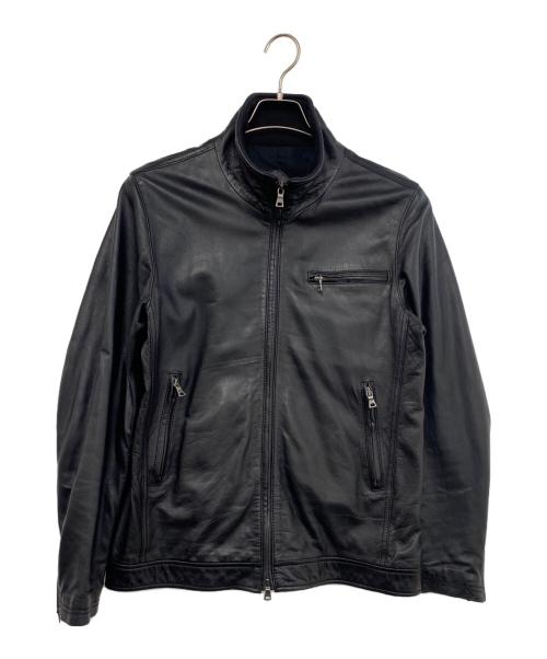HOUSE OF BLUES（ハウスオブブルース）HOUSE OF BLUES (ハウスオブブルース) ラムレザージャケット ブラック サイズ:4（XL）の古着・服飾アイテム