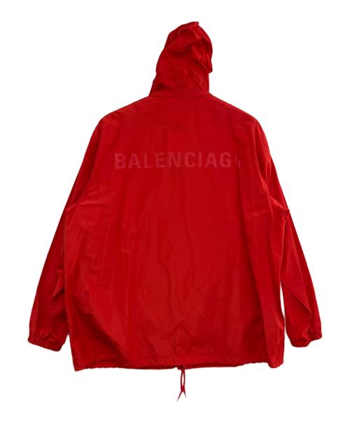 BALENCIAGA（バレンシアガ）BALENCIAGA (バレンシアガ) バックロゴプリントナイロンジャケット レッド サイズ:46の古着・服飾アイテム