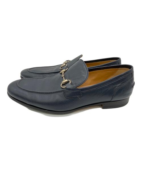 GUCCI（グッチ）GUCCI (グッチ) ビットローファー ネイビー サイズ:25cmの古着・服飾アイテム