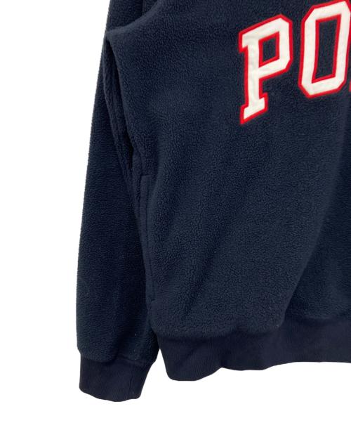 POLO RALPH LAUREN（ポロ・ラルフローレン）POLO RALPH LAUREN (ポロ・ラルフローレン) フリースロゴハーフジップスウェット ネイビー×グレー サイズ:Ｍの古着・服飾アイテム