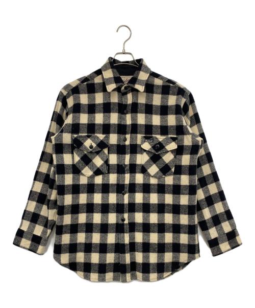 WOOLRICH（ウールリッチ）WOOLRICH (ウールリッチ) ウールシャツ ベージュ×ブラック サイズ:Ｍの古着・服飾アイテム